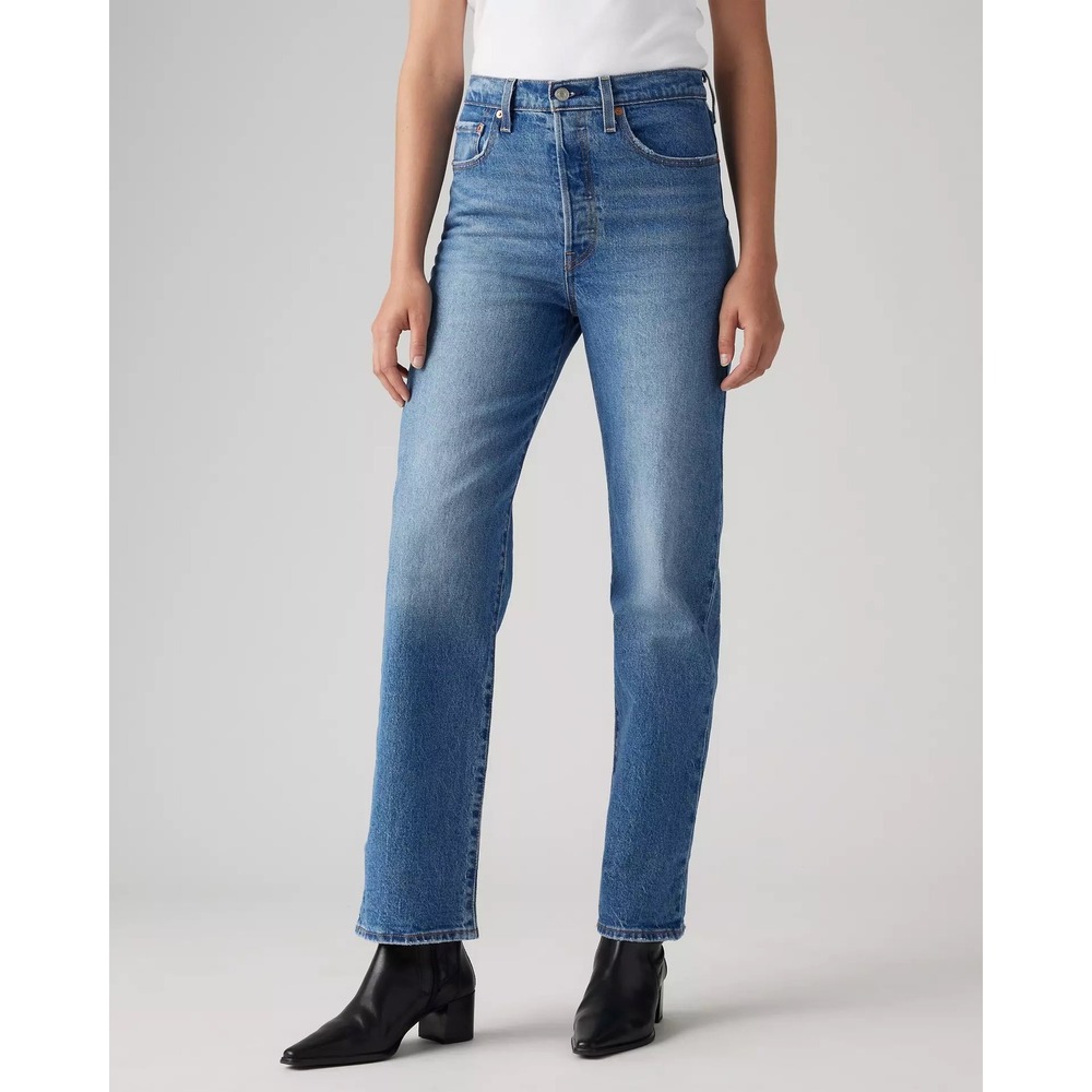 NWT Levi's Ribcage Straight Ankle Jeans Blue‎ 28 x 27